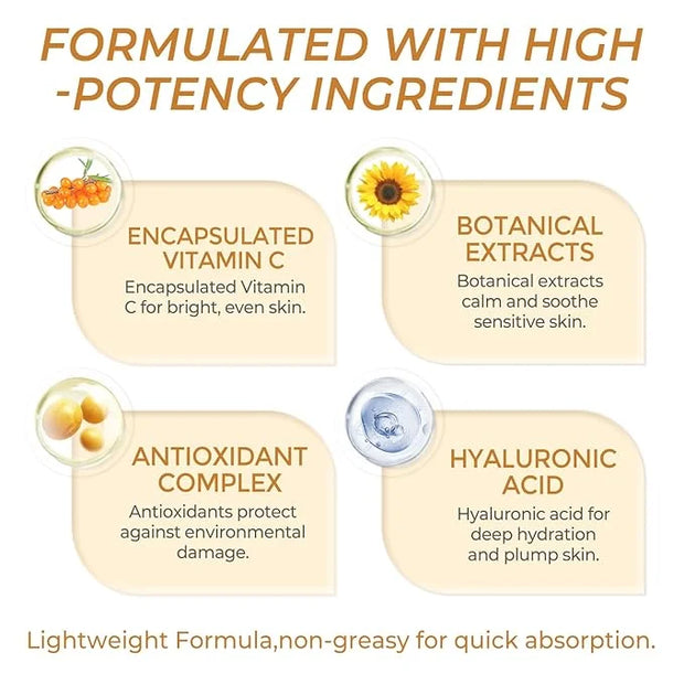 Deep Vitamin C Golden Capsule Hydrating Face Moisturizer, Antioxidant Protection, Lightweight Daily Skincare - Product Image