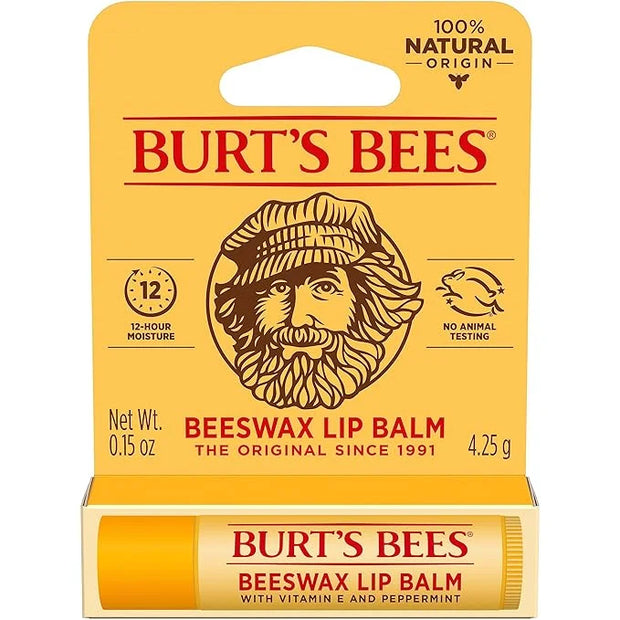 Burt's Bees Beeswax Lip Balm, Lip Moisturizer With Responsibly Sourced Beeswax, Tint-Free, Natural Conditioning Lip Treatm...