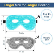 BeeVines Gel Eye Mask, 2 Pack XL Jumbo Size Cooling Ice Masks for Puffy Eyes for Men & Women, Cold & Warm Compress for Pos...