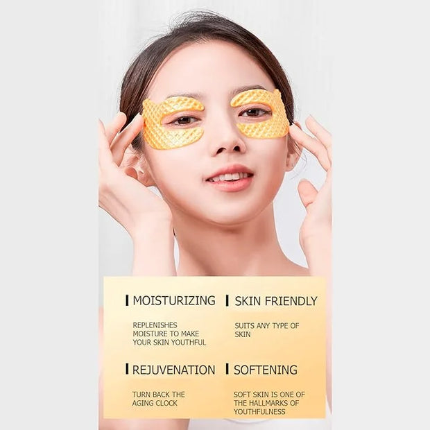 BIOAQUA Gold Elastic Soft Crystal Gel Eye Mask Hydrates Nourishes Moisturizing Face Skin Around The Eyes 12g x 5pcs - Prod...