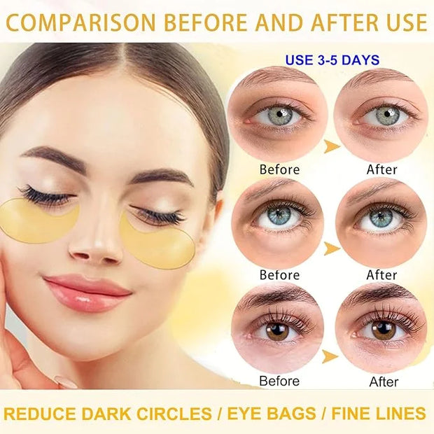Under Eye Patches, 24K Gold Eye Mask, Eye Patches for Puffy Eyes and Dark Circles Reduce Eye Bags Fine Lines Smooth Wrinkl...