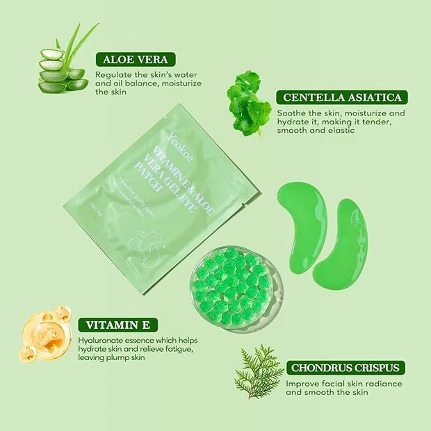 Under Eye Patches for Dark Circles,Puffy Eyes,20 Pairs Face Masks SkinCare With Vitamin E and Aloe Vera Gel for Rejuvenate...