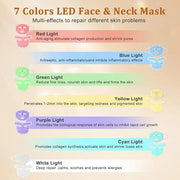Hotodeal LED Face Mask Light Therapy,7 Colors Light Therapy for Face & Neck Mask,Skin Rejuvenation Anti-aging Beauty LED M...