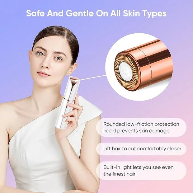 Facial Hair Remover for Women, Device, Remover Women Face, Finishing Touch Upper Lips, Chin & Cheeks, USB Rechargeable wit...