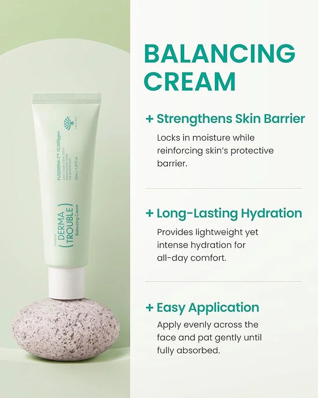 Derma Trouble 3-Step Acne Kit - Korean Skin Care Routine for Clogged Pores & Sensitive Skin, Gentle pH-Balanced Cleanser, ...