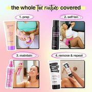b.tan Dark Self Tanner Kit | Get The Darkest Tan Possible Bundle - Best Dark Self Tanning Mousse w Mitt Applicator, 1 Hour...