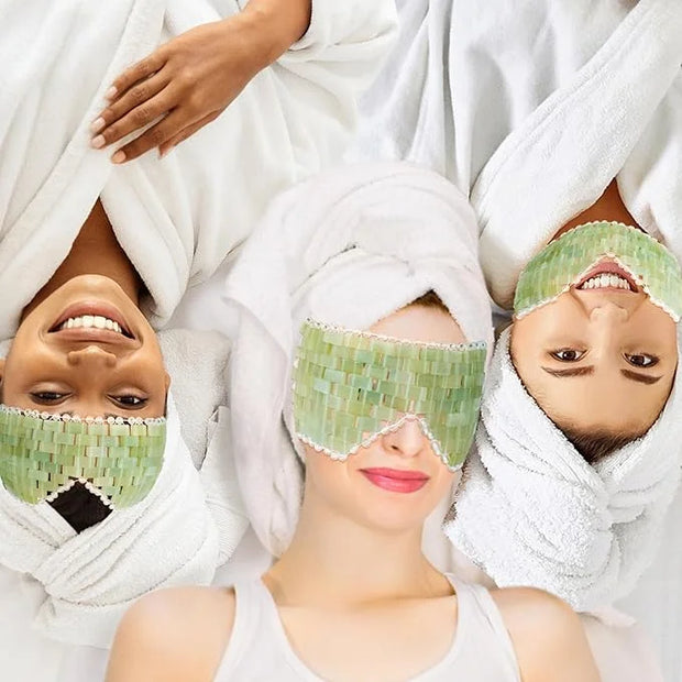 Jade Eye Mask, Facial Cooling Mask & Peanut Massage Roller Ball Cold - Double Ball Massage Tool for Reliefs Muscle Pain - ...