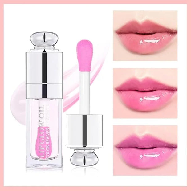 Hydrating Lip Glow Oil, Lip Oil Gloss Transparent Toot Tinted Nourishing Long Lasting Repairing Lightening Lip Lines (STRA...