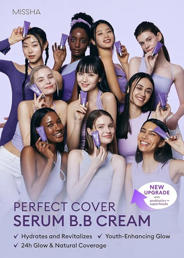 MISSHA M PERFECT COVER SERUM BB CREAM No.33 Tan -Tan with Warm Undertone, Skin Tint, Tinted Moisturizer, Skin Care Foundat...