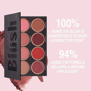 8 Colors Blush Palette, 4 Powder + 4 Cream Blush Palette, Contour and Highlight Blush Palette, Natural Nude Makeup Brighte...
