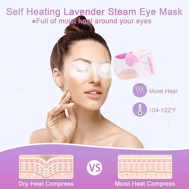 Steam Eye Mask for Dry Eyes, 18-Packs Eye Mask for Dark Circles and Puffiness, Self Heating Gentle Steam Warm Eye Mask for...