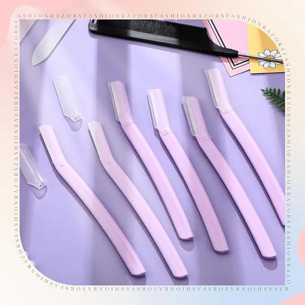 Lasnten 6Pcs Dermaplane Razor Eyebrow Facial Razor for Women Men Single Blade Multipurpose Eyebrow Trimmer Skin Hair Remov...