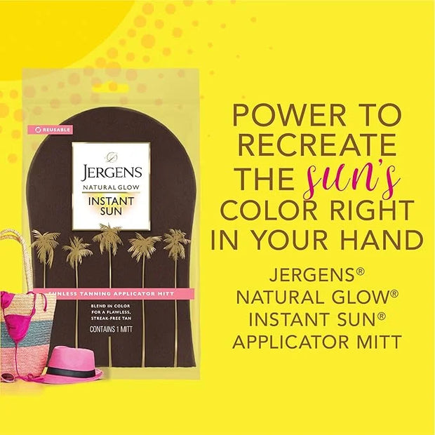 Jergens Natural Glow Body Applicator Mitt, Flawless, Streak-free Tanning Blender Glove, Reusable Tanning Mitt Protects Han...