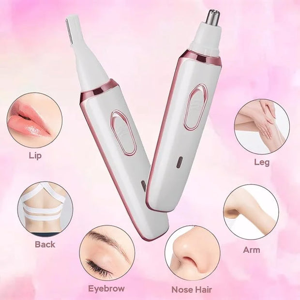 Electric Razors for Women, 4-in-1 Women’s Facial Hair Removal, Face Shaver Ebrow Trimmer Pubic Bikini Trimmer Portable Lad...