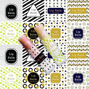 CRASPIRE Lip Balm Labels 80pcs Homemade Container（Geometry）