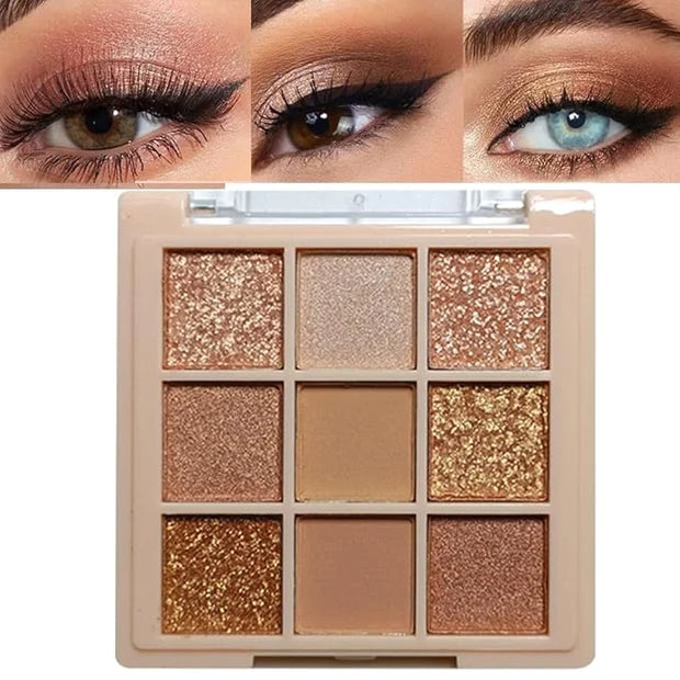 Eyeshadow Palette Makeup- 9 Colors Naked Eyeshadow Palette Matte Shimmer Korean Natural Eye Shadow palettes Highly Pigment...