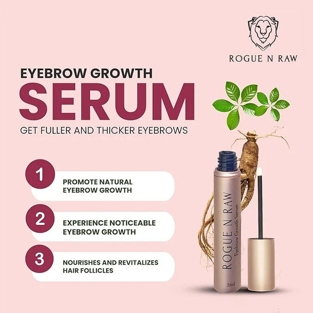 Eyebrow Growth Serum – 3ml Natural Ingredients Eyebrow Serum to Grow Thicker Brows, Eyebrow and Eyelash Enhancing Serum - ...