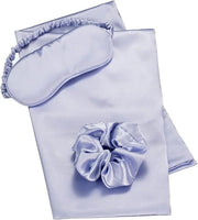 Vegan Silk Sleep Set, Silky Pillowcase with Large Scrunchie and Eye Mask for Hair and Skin, Self Care Essential Satin Nigh...