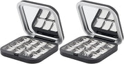 NICENEEDED 2 Pcs Empty Eyeshadow Palettes, 12 Grids