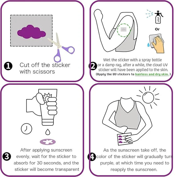 120 Count UV Stickers for Sunscreen Reapply Reminder - Waterproof UV Detection Stickers, Know When to re-Apply Sunscreen, ...