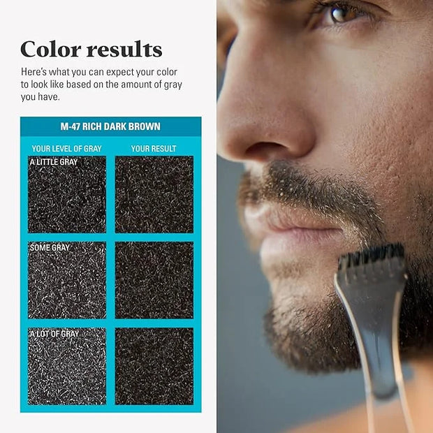 Just For Men Mustache & Beard, Beard Dye for Men with Brush, With Keratin Biotin Aloe and Coconut Oil for Healthy Facial H...