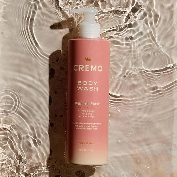 Cremo Wild Iris Musk Skin Moisturizing Body Wash for Women, Notes of Citrus Sorbet, Wild Iris, and Fluffy Musk, 16 Fl Oz -...
