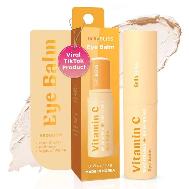 BellaBLISS Vitamin C Eye Balm Stick – Lightweight Under Eye Cream for Puffiness, Dark Circles & Wrinkles – Made in Korea –...