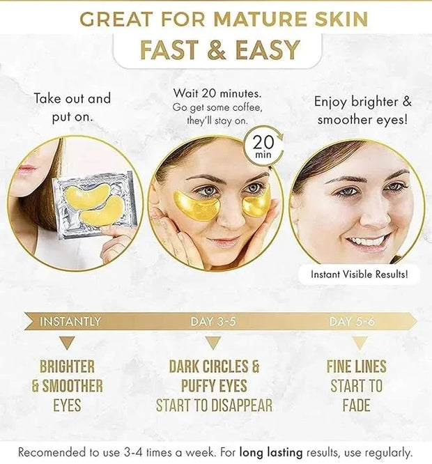 24k Gold Eye Treatment Masks With Collagen - Product Image