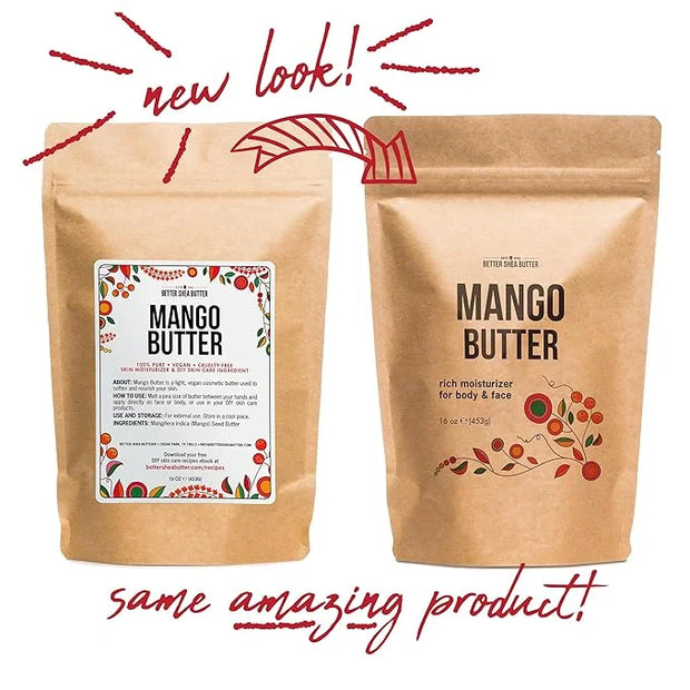 Better Shea Butter Mango Butter 100% Natural Skin Moisturizer, 1 LB Block - Product Image