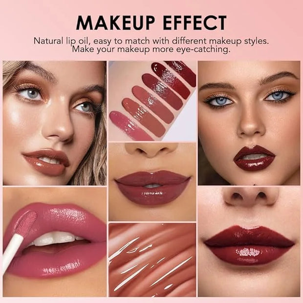 Hydrating Lip Glow Oil, Plumping Lip Oil, Tinted Lip Plumper Gloss,Younger-Looking Lips | Nourishing Long Lasting Non-Stic...