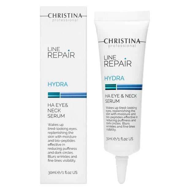 Christina Line Repair Hydra HA Eye & Neck Peptide Serum for Face with Hyaluronic Acid | Dark Circles Elimination | Anti-Ag...