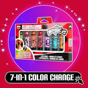 Miraculous Ladybug Cosmetic Lipstick Set - 7 Fruit Scented Color-Changing Lipsticks for Kids - Transforming Lipsticks Turn...