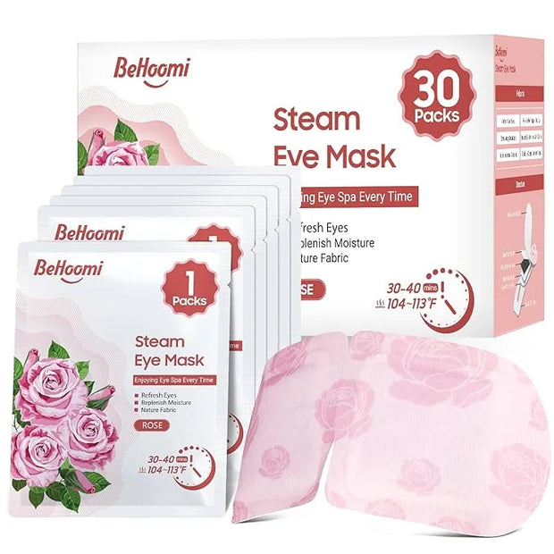30Packs Steam Eye Mask, Heated Eye Mask Warm Compress for Eyes, Self Heating Warm Eye Masks Disposable Steam Mask for Home...