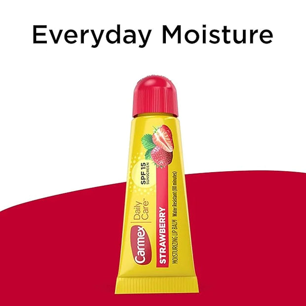 Carmex Daily Care Moisturizing Lip Balm with SPF 15, Strawberry Lip Balm Tubes, 0.35 OZ Each - 3 Count (Pack of 3) - Produ...