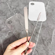 Stainless Steel Foundation Spatula with Makeup Mixing Palette,