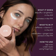 ITK Skincare Eye Cream Set - Caffeine Infused Under Eye Stick + Anti Aging Day + Night Eye Cream with Vitamin C and Cerami...