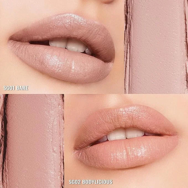 Oulac Beige Nude Satin Lipstick Set - Matte Lip Base, Full Coverage Lip Color, Satin Matte Finish, Cream Texture, Hydratin...