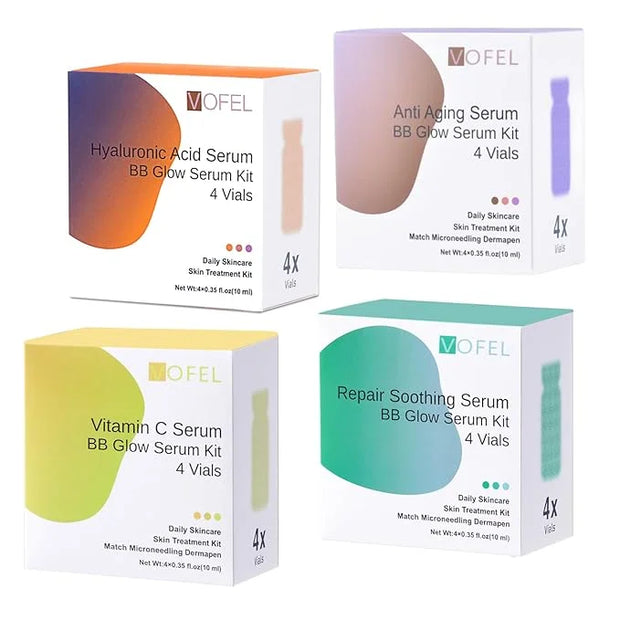 Anti Aging Serum with Hyaluronic Acid Vitamin C Serum for Face Centella Serum Moisturizer 0.35 oz 4 Kits 16 Vials Facial S...