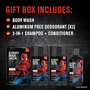Every Man Jack Spider-Man Body Set - Perfect for Every Guy & Marvel-Lover - Bath and Body Marvel Gift Set with Clean Ingre...