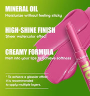 3 Colors Fat Lip Oil, Click Slick Moisturizing and Long-lasting Lip Balm, Non-stick and High Pigment Lip Glow Oil, Lightwe...