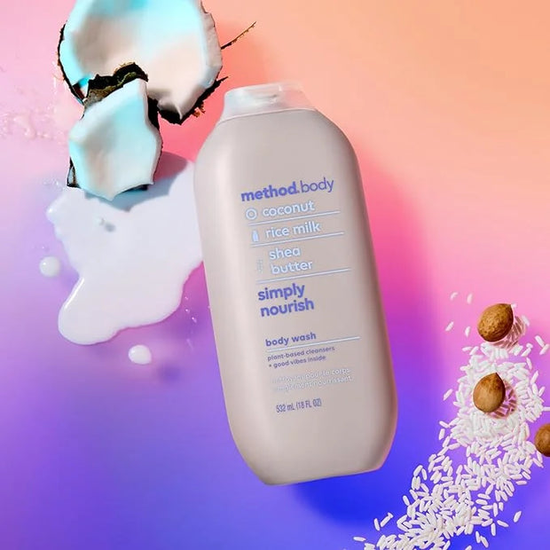 Method Body Wash, Simply Nourish, Paraben and Phthalate Free, 18 oz (Pack of 6) - Product Image