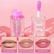 Magic Color Changing Lip Oil, Lip Oil Color Changing, Hydrating Lip Gloss Warm Change, Big Brush Color Changing Lip Oil, L...