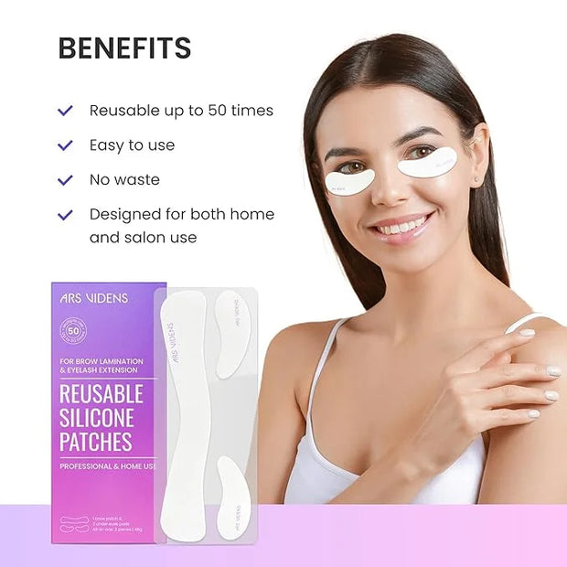 ARSVIDENS Reusable Silicone Patches for Brow Lamination Procedure & Lash Lift, Eco-Friendly Brow and Under Eye Pads for Pr...