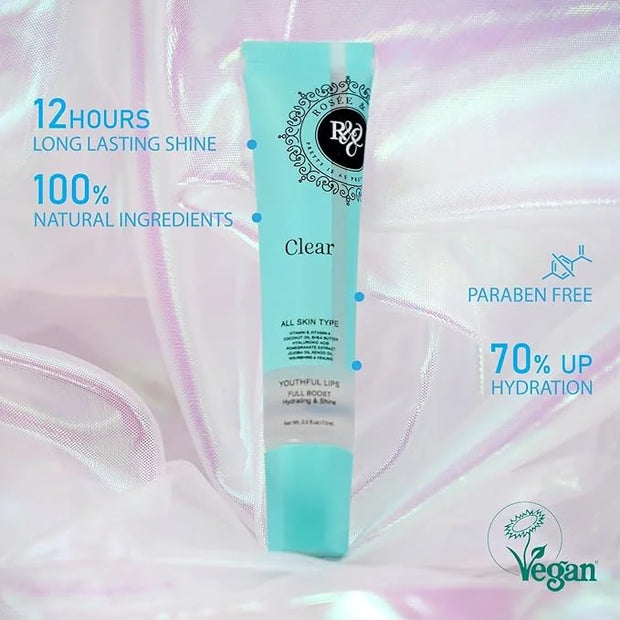 ROSÉE & CO Rosee Lip Gloss Vegan & Cruelty Free Treatment, Professional Make up, Long Lasting Glossy with Shea Butter, Moi...