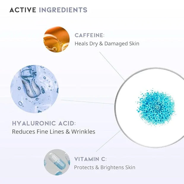 Korean Eye Serum for Under Eye Hydrating, Anti-aging Wringkles Firming Puffy Eye Bags Dark Circle, Hyaluronic Acid, Vitami...