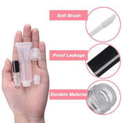 AMORIX 50PCS Mini Lip Gloss Tubes with Wand 1.2ml Empty Containers Clear Refillable Travel Lip Balm Bottles for Samples wi...