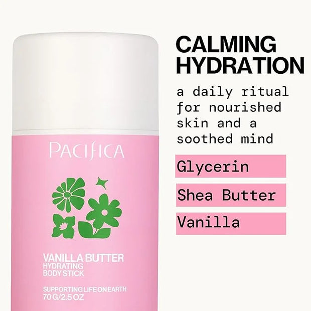 Pacifica Vanilla Butter Moisturizing Balm Stick – Solid Body Lotion for Instant Dry Skin Relief Moisture Balm, Shea Butter...
