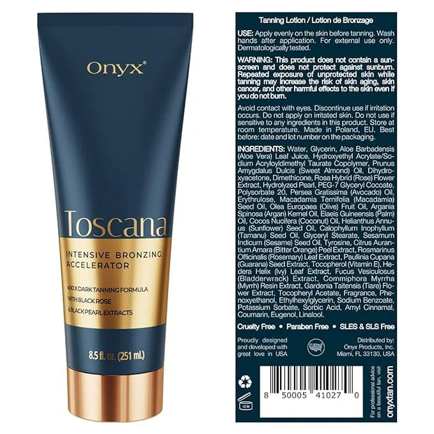 Onyx Toscana Intensive Bronzing Accelerator | Bronzing Tanning Lotion for Tanning Beds | Streak & Stain Free Tanning Lotio...