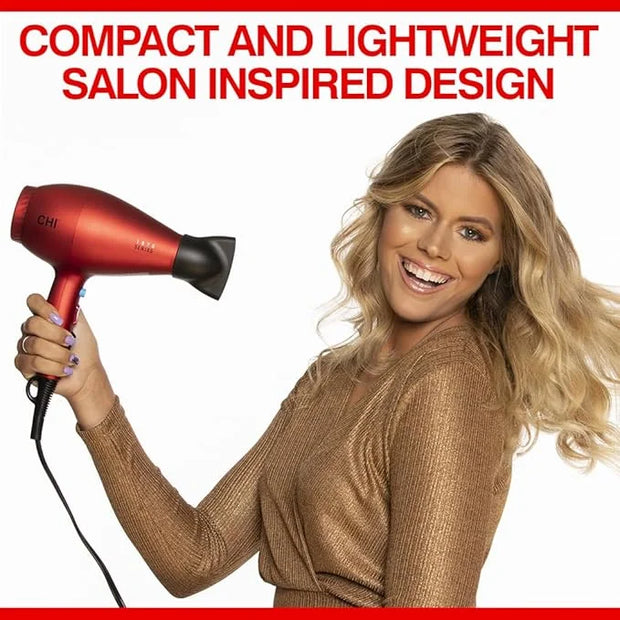CHI 1875 Series Hair Dryer, Blow Dryer For Ultra-Fast Hair Drying, Reduces Frizz & Increases Shine, Nozzle & Diffuser Atta...