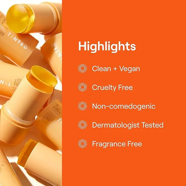 Live Tinted Hueguard Invisible Sunscreen Stick SPF 50: Waterproof, Sweatproof, Body and Face Sunscreen Stick, Roll On Suns...